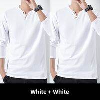 Bin Geo Bolo | Cotton Long Sleeve V-Neck T-Shirt for Men