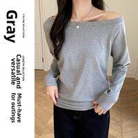YIFANSHI | New Autumn Long Sleeve Off-shoulder Design T-Shirt