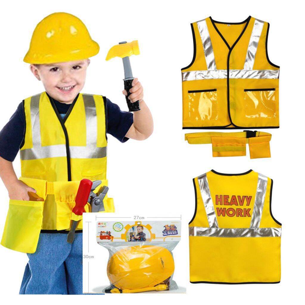 engineer /constration kids career costume ,3-7yrs old,free size. | Lazada PH