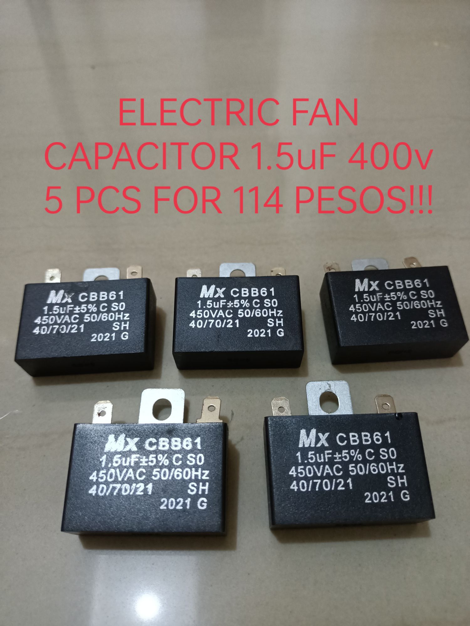 electric fan capacitor 1.5uf 400v (5PCS FOR 114PESOS) / electric fan ...