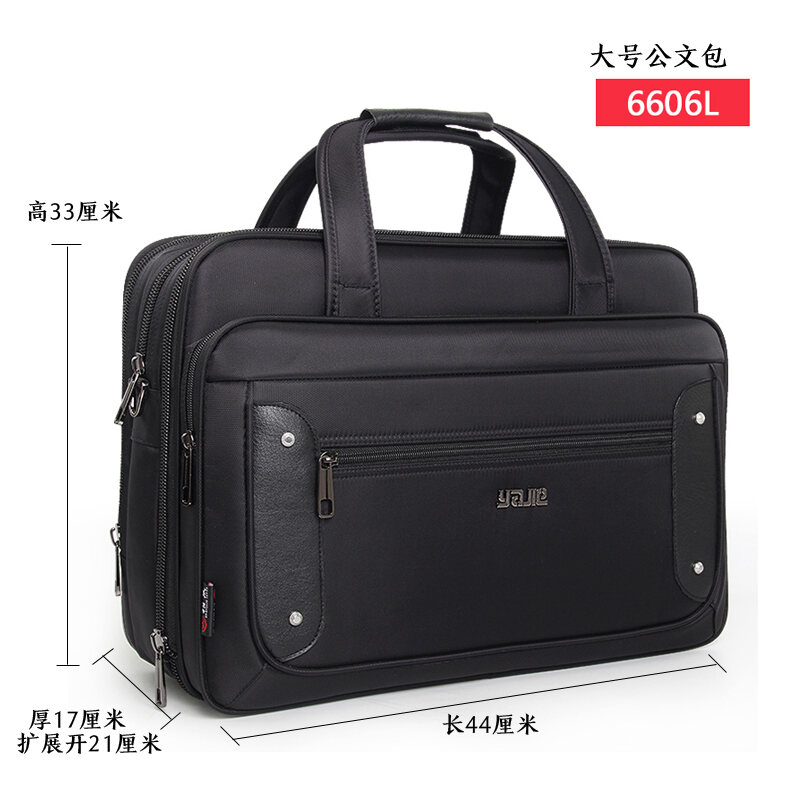 Business Men's Bag Oxford Canvas Briefcase Large Capacity Bag 19Inch Laptop Bag Shoulder