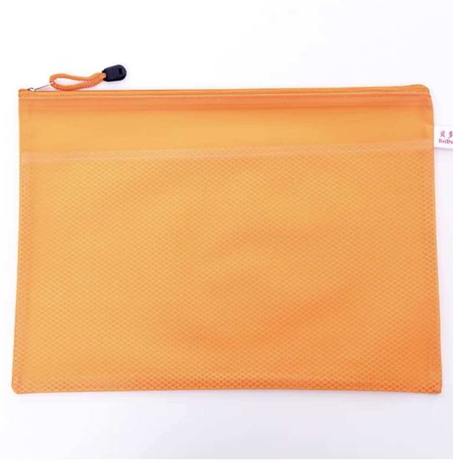 Transparent Mesh Envelope Bag with Zipper File Document Organizer B4/A4/B5A5/A6