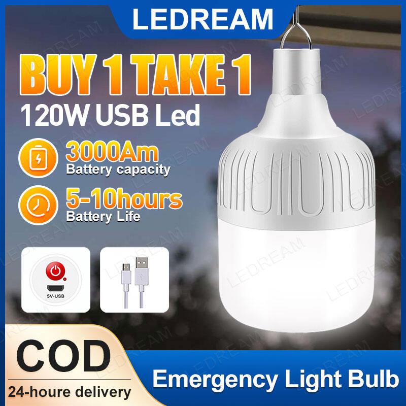 USB Rechargeable LED Emergency Bulb - Energy Saving Indoor/Outdoor Light