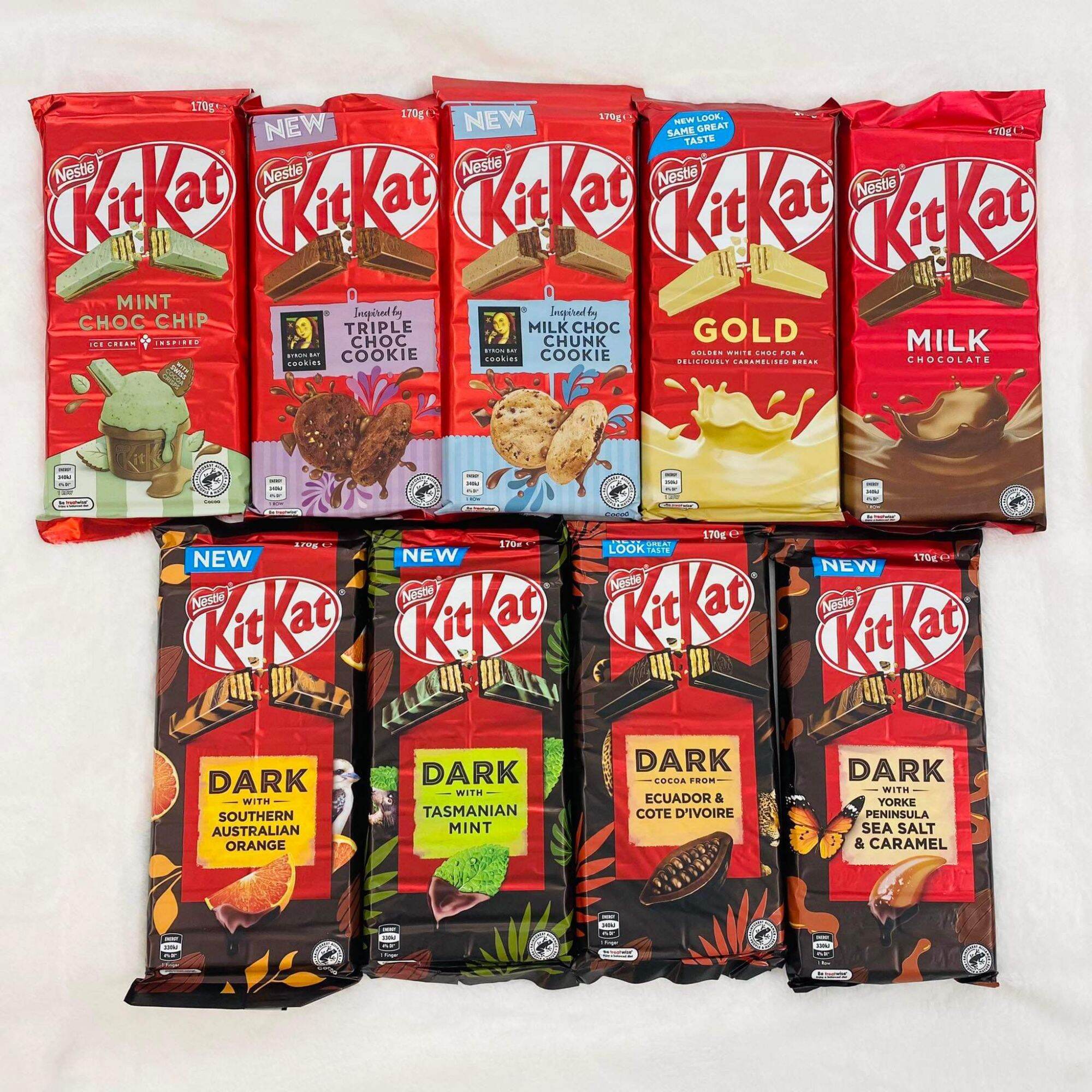 Kitkat Bars (Milk Chocolate, Gold, Mint Choc Chip, Triple Choc Cookie