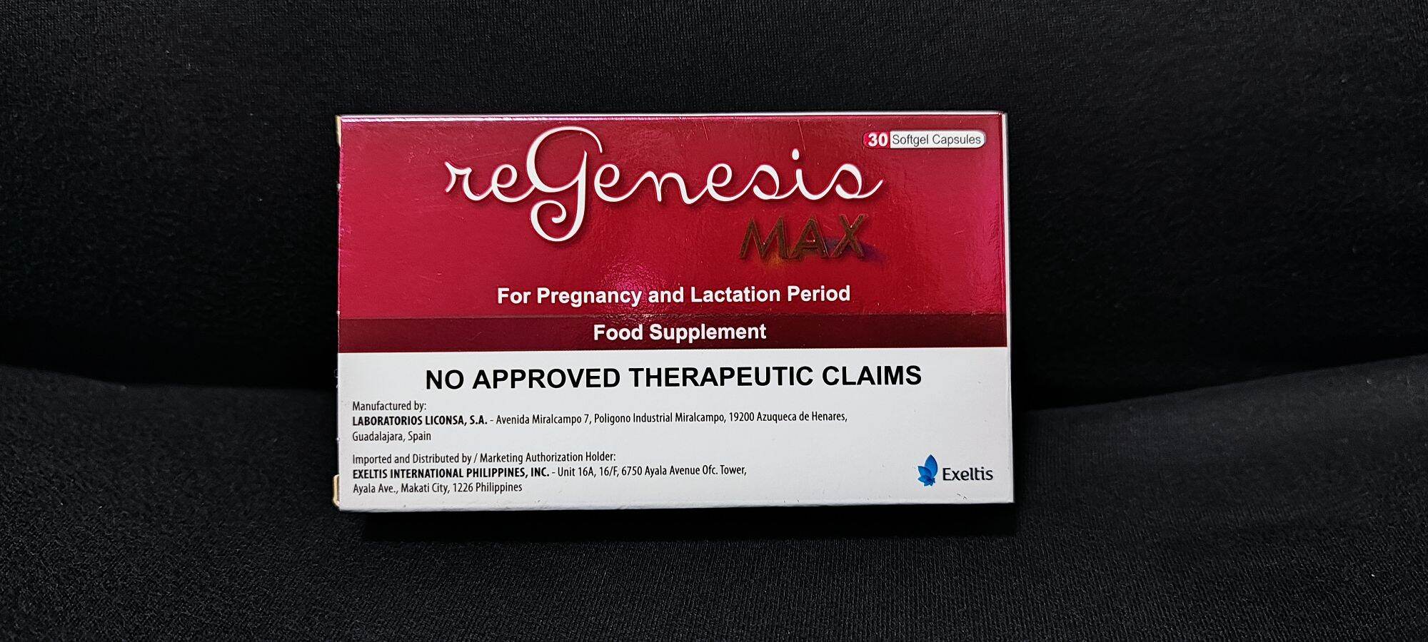 reGenesis Max Food Supplement for Pregnancy and Lactation Period - 30 Softgel Capsules April 2027
