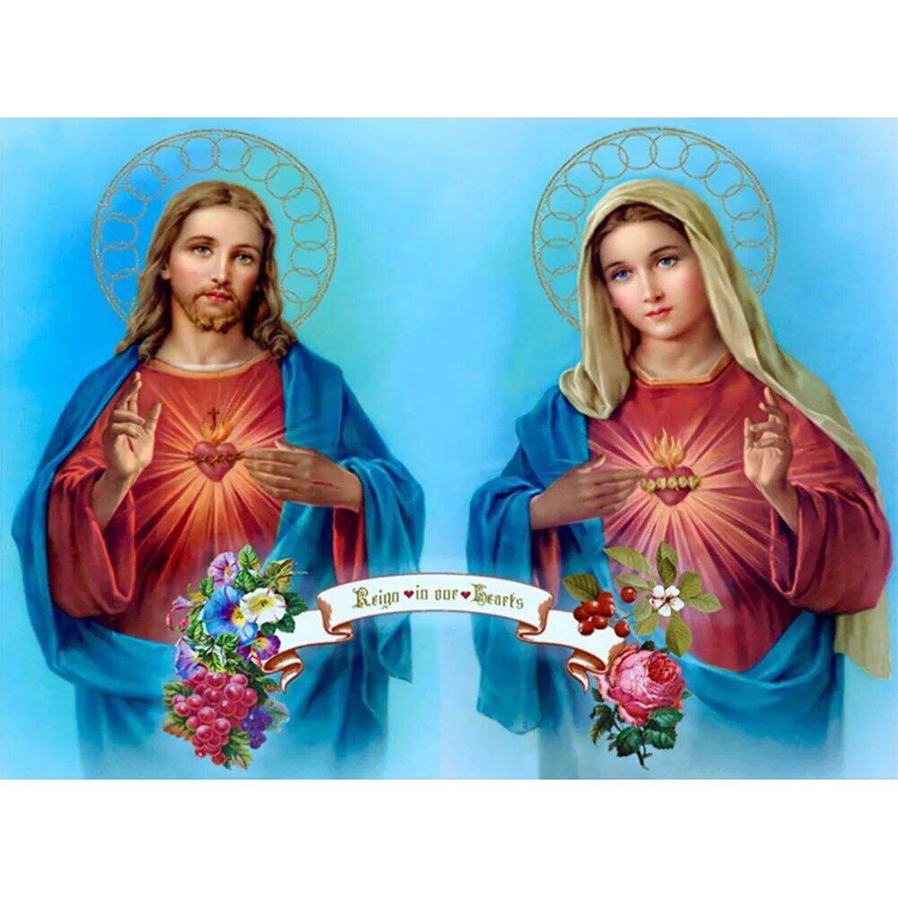 JESUS AND MARY LAMINATED WALL DECOR / CALENDAR A4 SIZE