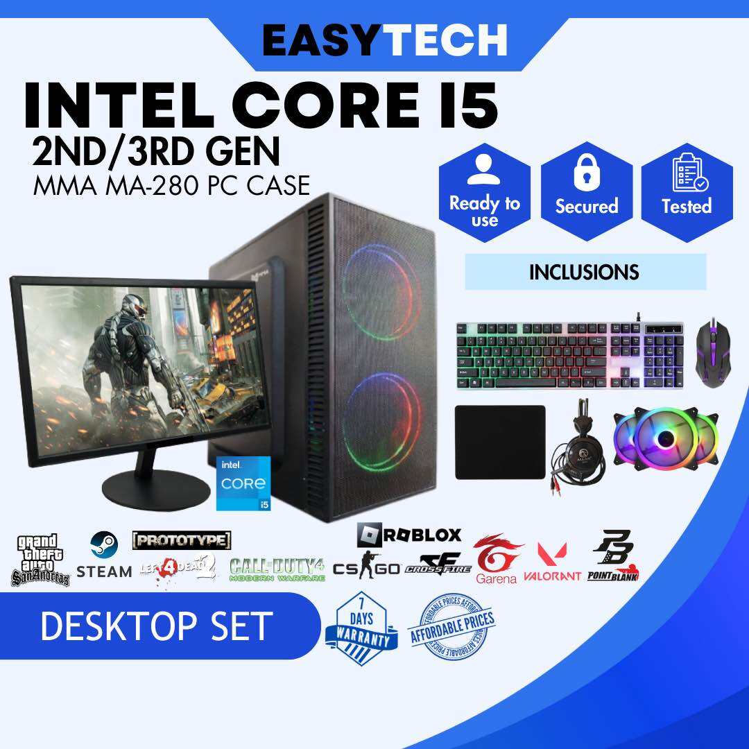 Easytech | Intel Core i5 2ND/3RD Gen 8GB Ram DDR3 500GB Hdd Storage Rgb Gaming Desktop PC