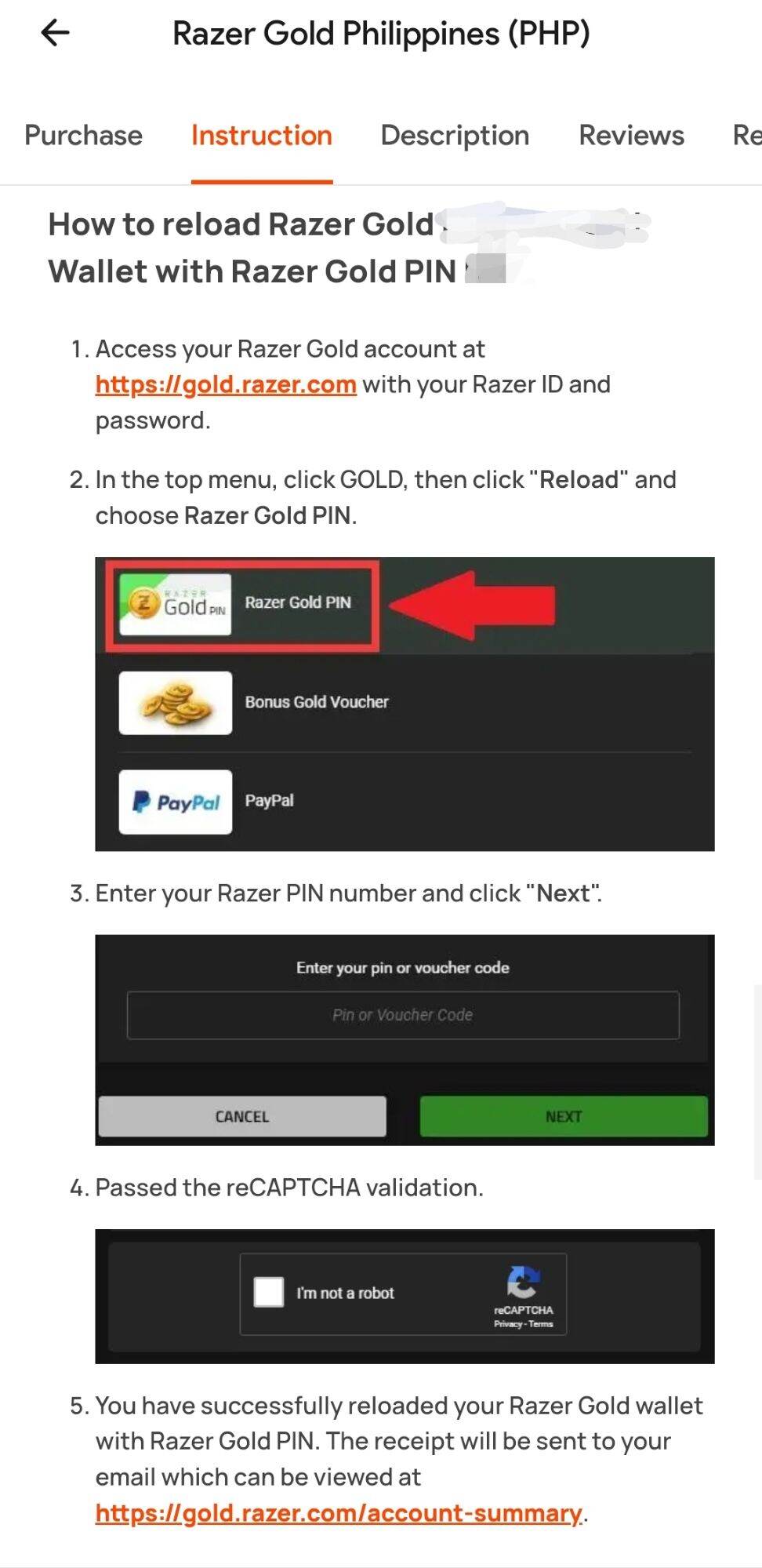 500 1000 PHP Razer Gold. 