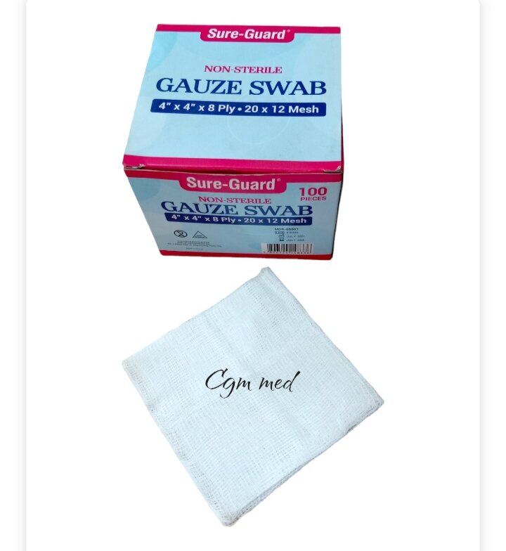 GAUZE SWAB NON STERILE 4X4X8PLY 100 PCS. ( SUREGUARD) Lazada PH