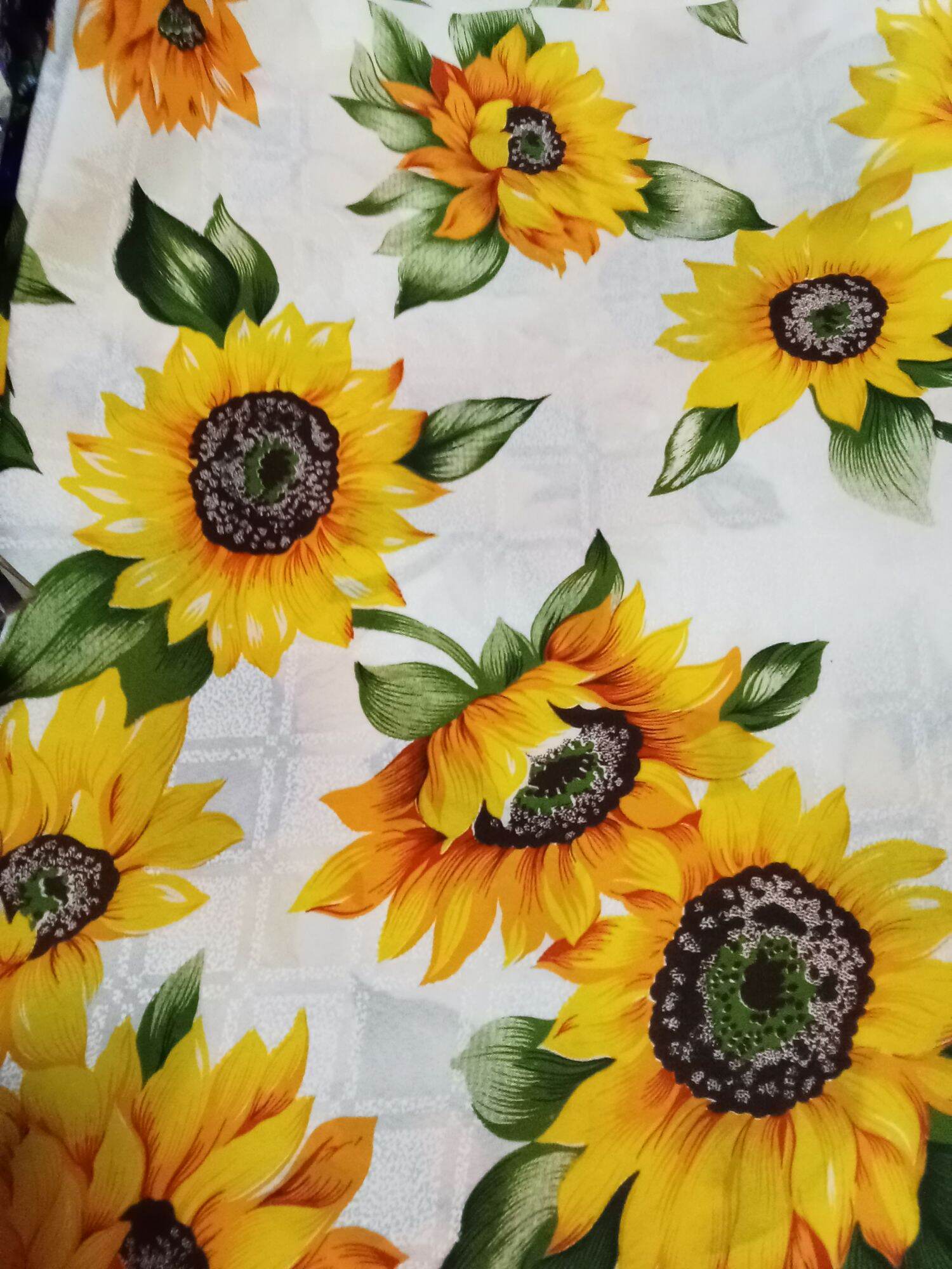 Geena Printed fabric Sunflower design for window curtains 60width sold per yard with freebies