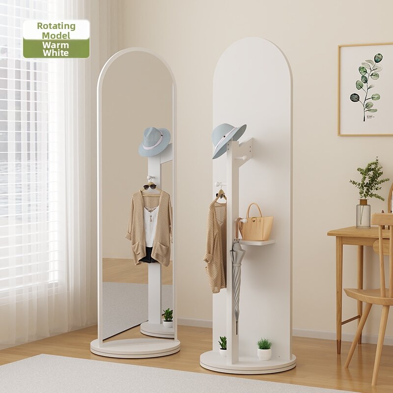 SAMEDREAM | Rotating Movable Floor Mirror With Bookshelf