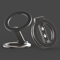 RQZN | Strong Magnetic Phone Stand with Dual-Sided Magnetic Ring Clip for Portable Use on Desk Gym Fridge and Car