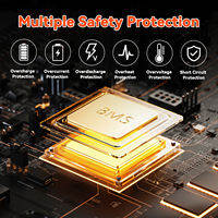 HumsiENK 12V 100Ah LiFePo4 battery with Voltage Display & Intelligent BMS Series-connectible Lithium Iron Phosphate BatteryRechargeable Solar Battery