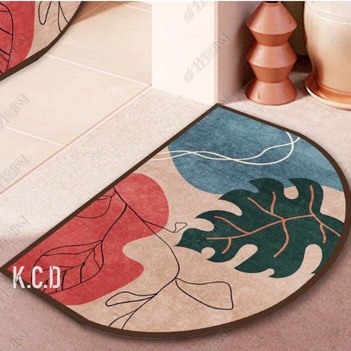 Morandi Half Round Front Door Mat Entryway Rug Door Mat,Half Circle