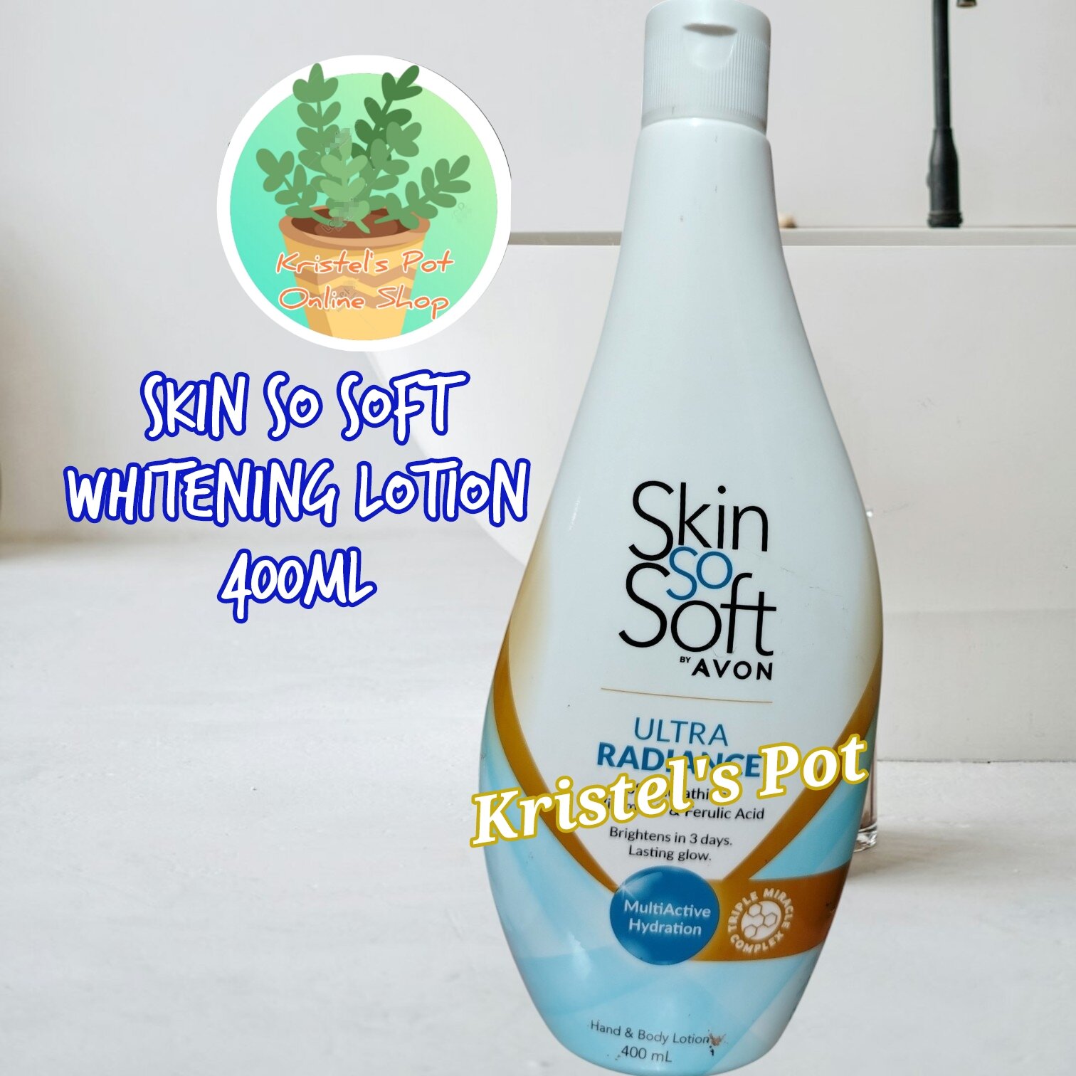AVON Skin So Soft Ultra Radiance with Glutathione + SPF15 250ml Body Moisturizer Deep Absorb Radiance Sun Protection