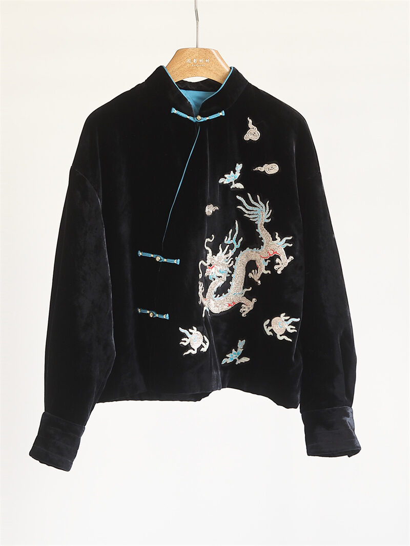 Embroidered Silk Velvet Padded Jacket Chinese Style Presyo 10,945 Piso*Libreng Shipping