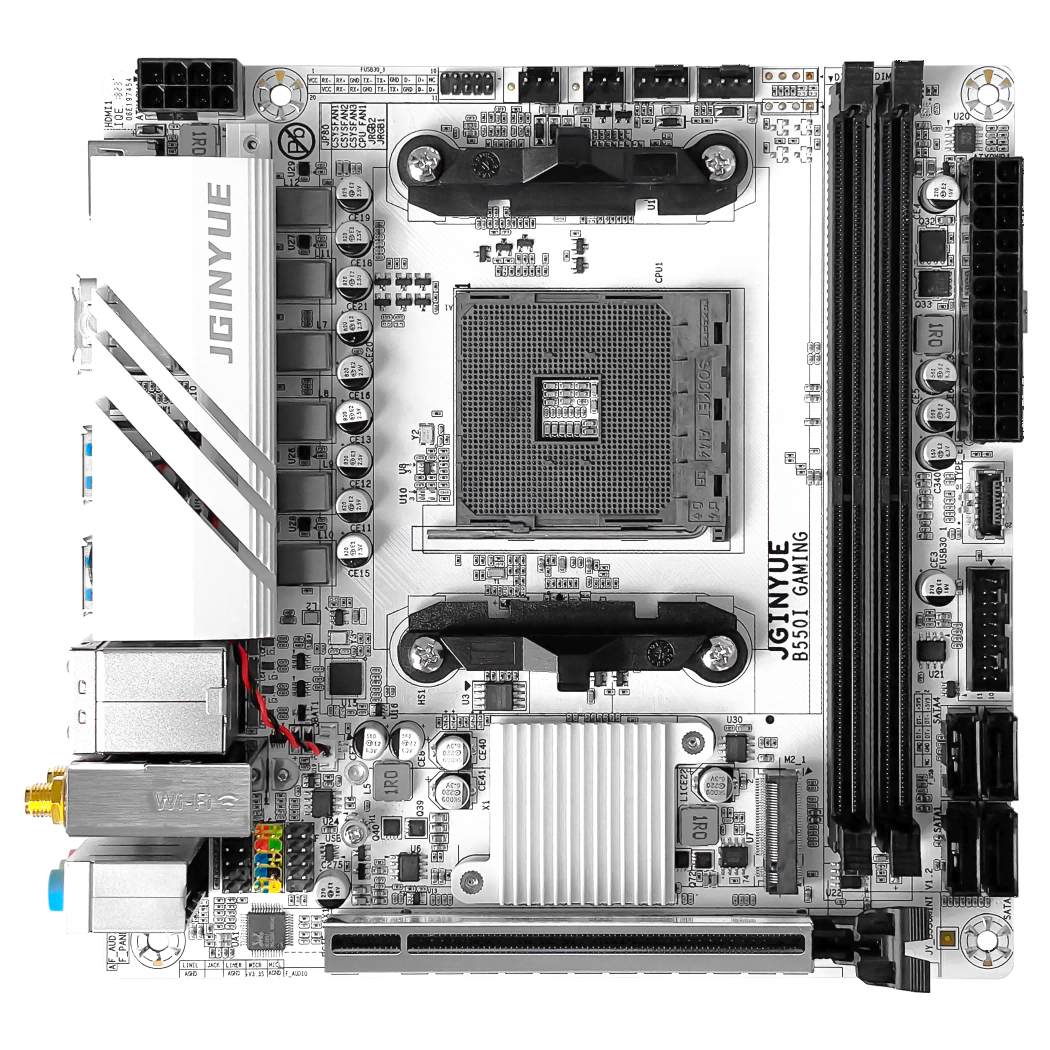 Jginyue Amd B550 AM4 mini Itx Motherboard supports Ryzen R5 4000/5000 series processors DDR4 Ram PCI-E 4.0 B550i Gaming