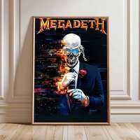 MOETCH | Rock Band Megadeth Funny Cute Cartoon Posters Prints Canvas Painting Wall Art Picture Living Room Home Decor
