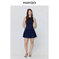Mango | Elegant Textured Patchwork Vest-style Dress