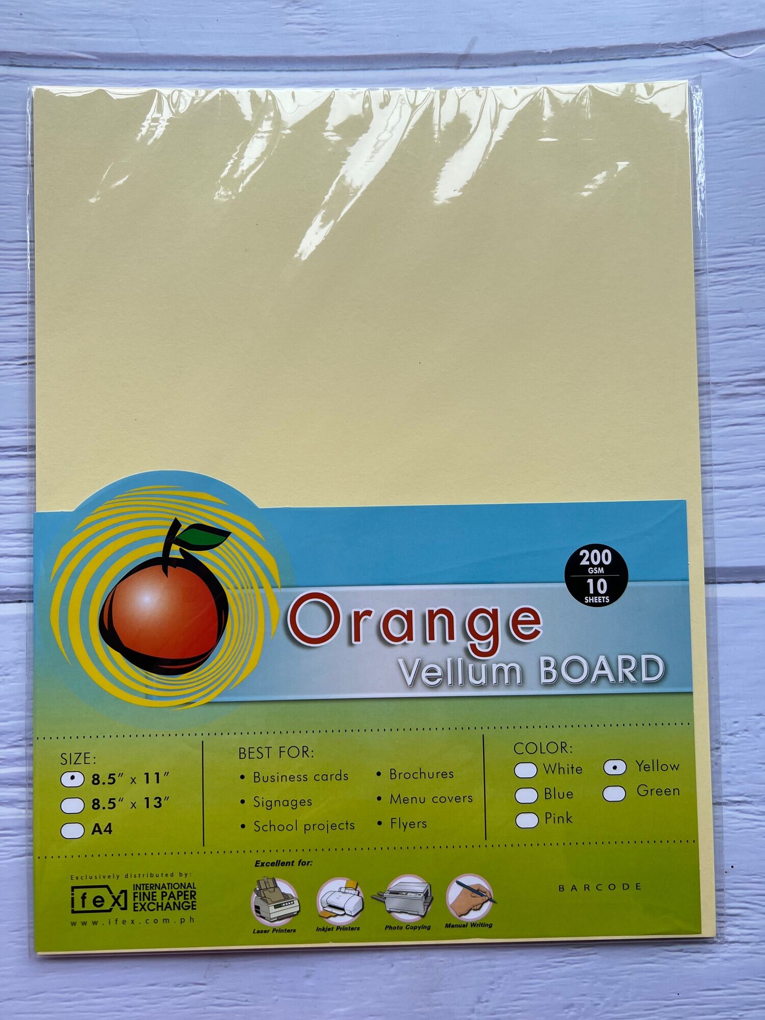 Orange Vellum Board Colored 200gsm 10sheet Lazada PH