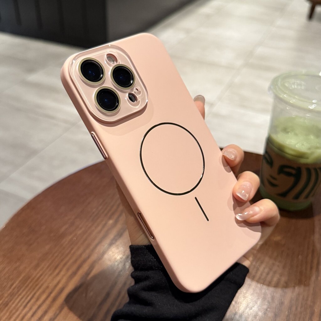 CHUANGYIWEI / Burgundy Velvet-Touch Matte Ultra-Thin Hard Case with Magnetic Charging for iPhones - Image 3