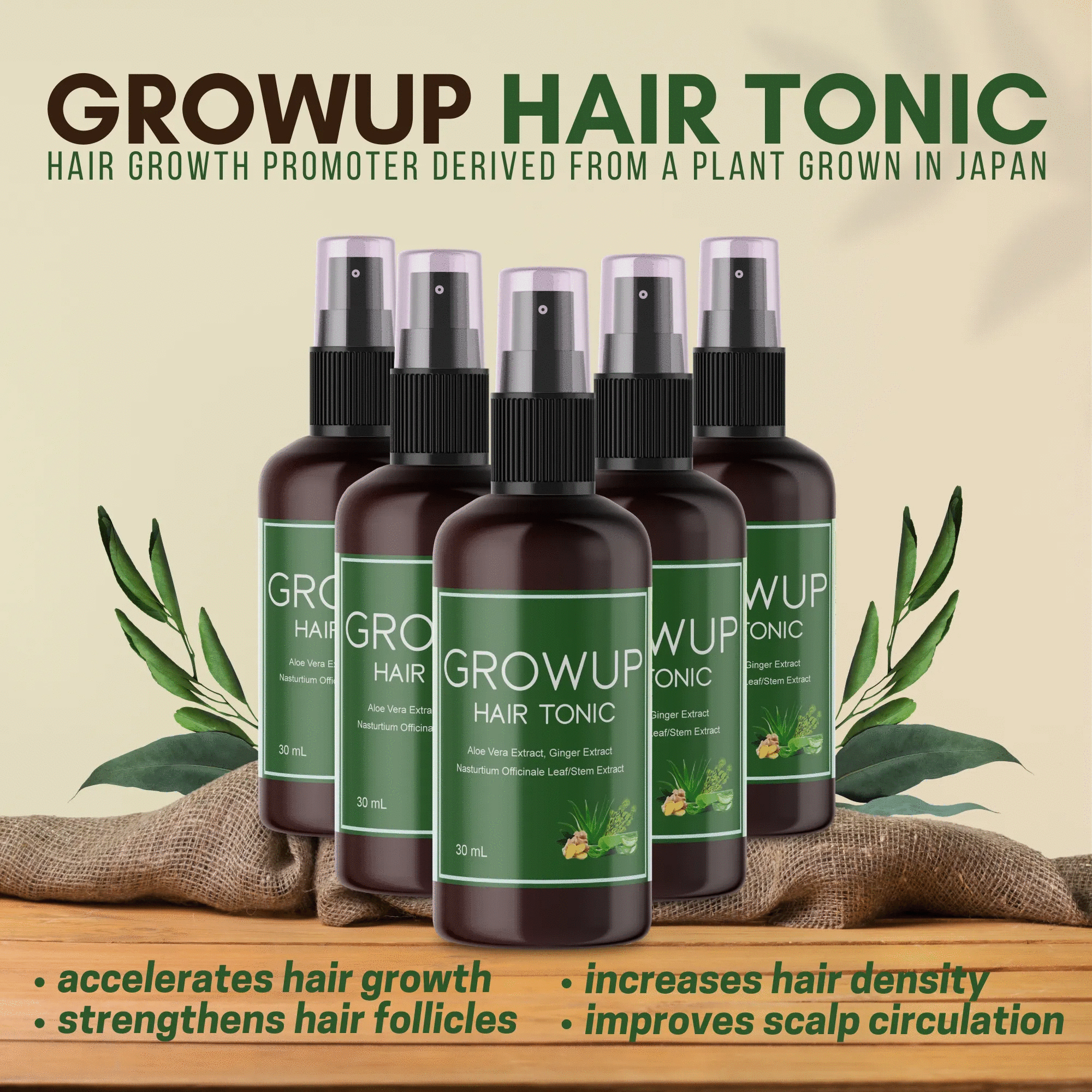 Grow Up Hair Tonic 30ML /PANGPAKAPAL NG BUHOK, PAMPAITIM NG BUHOK, IWAS ...