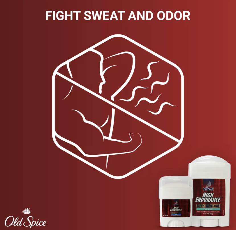 Old Spice High Endurance Dry Cream Fresh 45g Gentle Skin Deodorant