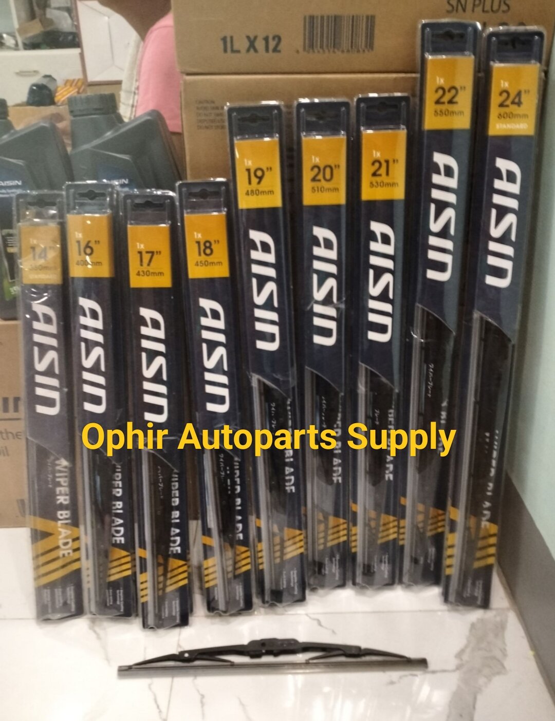 Aisin Wiper blade standard type Sizes,12"14"15"16"17"18"19"20"21"22"24