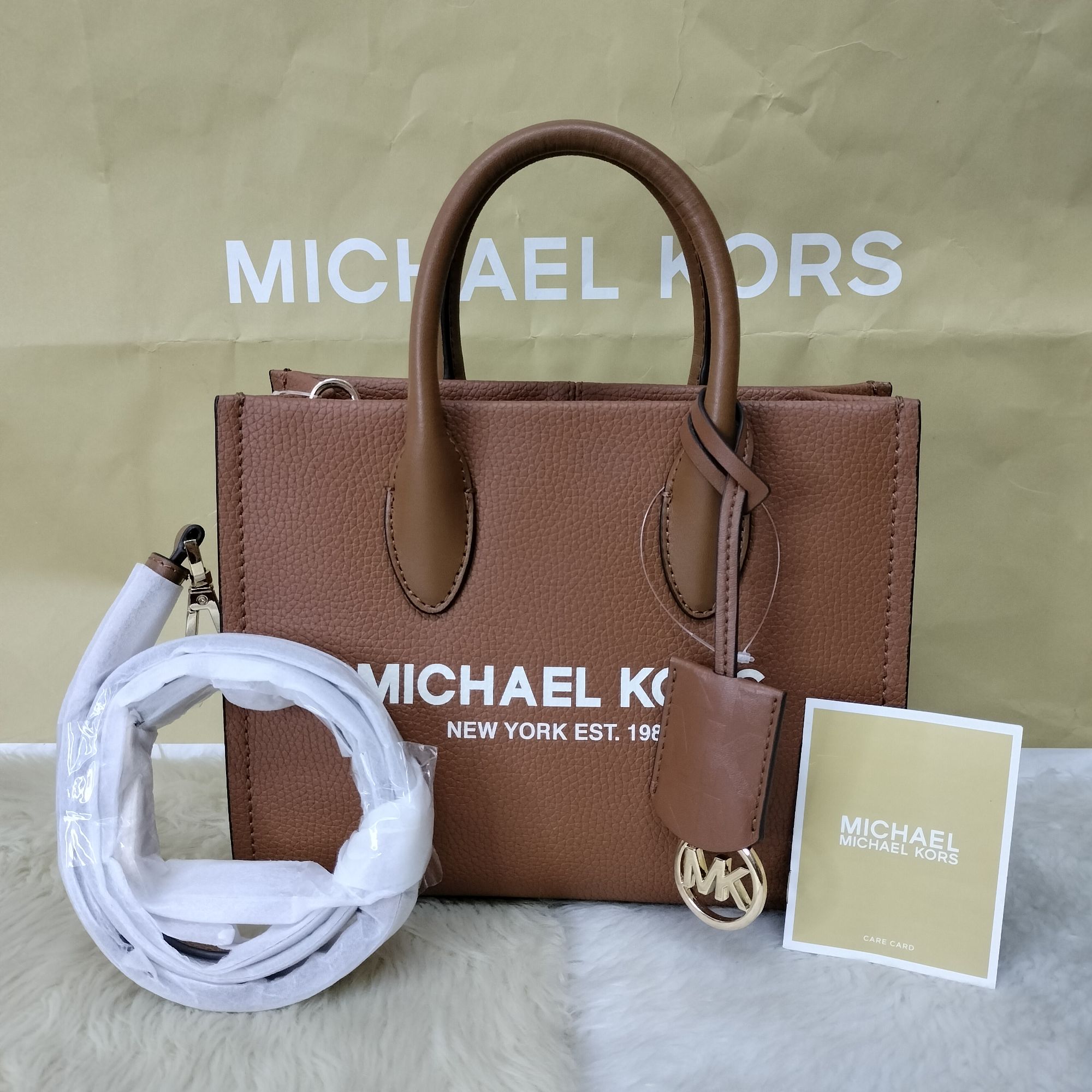 Michael Kors, Bags, Michael Kors Mirella Small Shopper Tote Shoulder Bag  Mk Brown