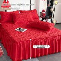 SUSE | Thickened Cotton Dustproof Bed Skirt with Lace