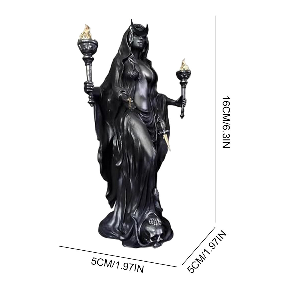 Witch of The Night Home Decoration Halloween Hecate Greek Witch Statue Figurine Modern Hounds of Magic Resin Sculpture Decor