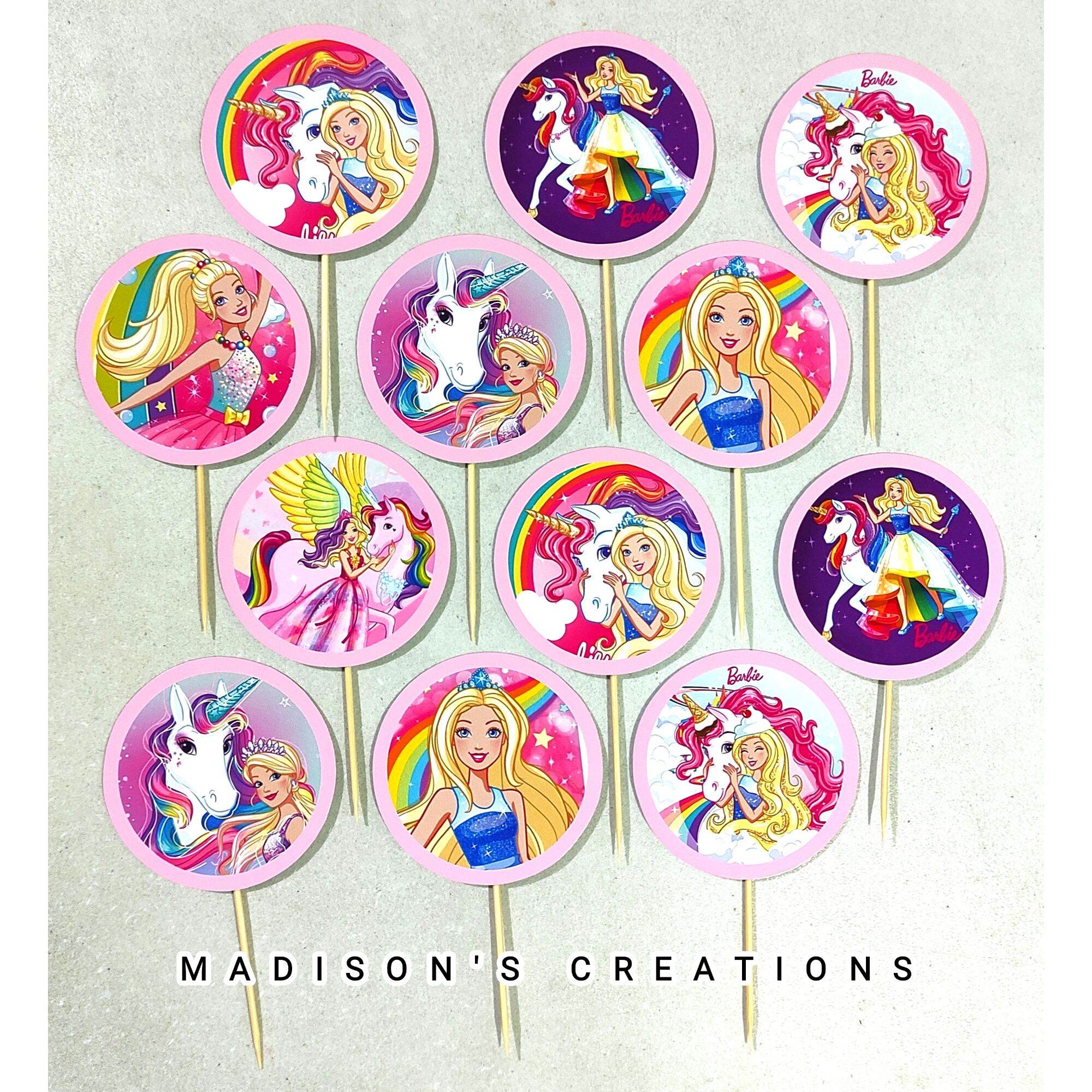 Barbie Unicorn Cake Topper (High-quality Personalize Ready-to-use