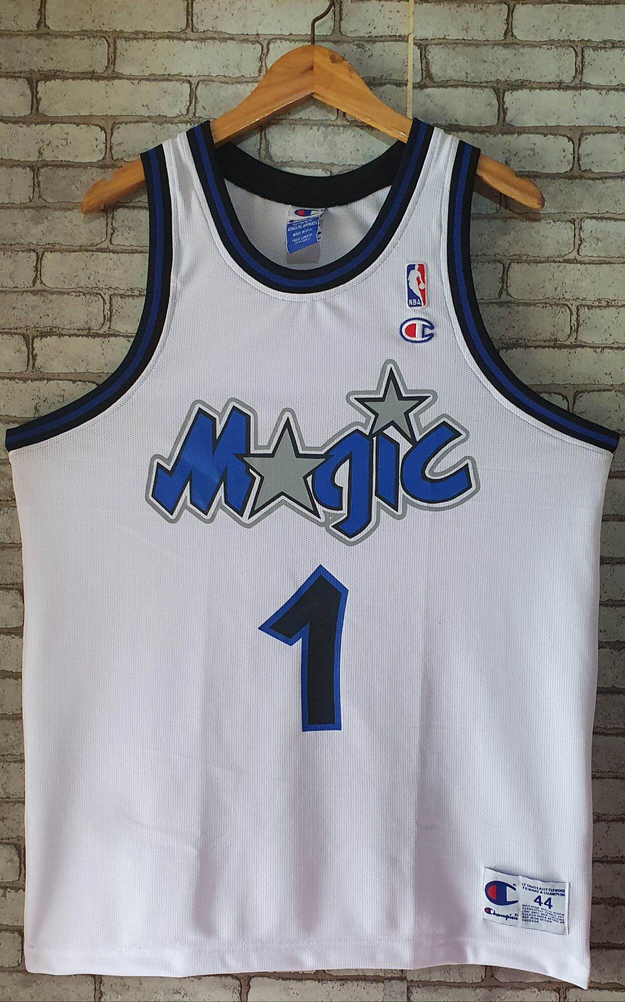 1995-98 ORLANDO MAGIC HARDAWAY #1 CHAMPION JERSEY (AWAY) L