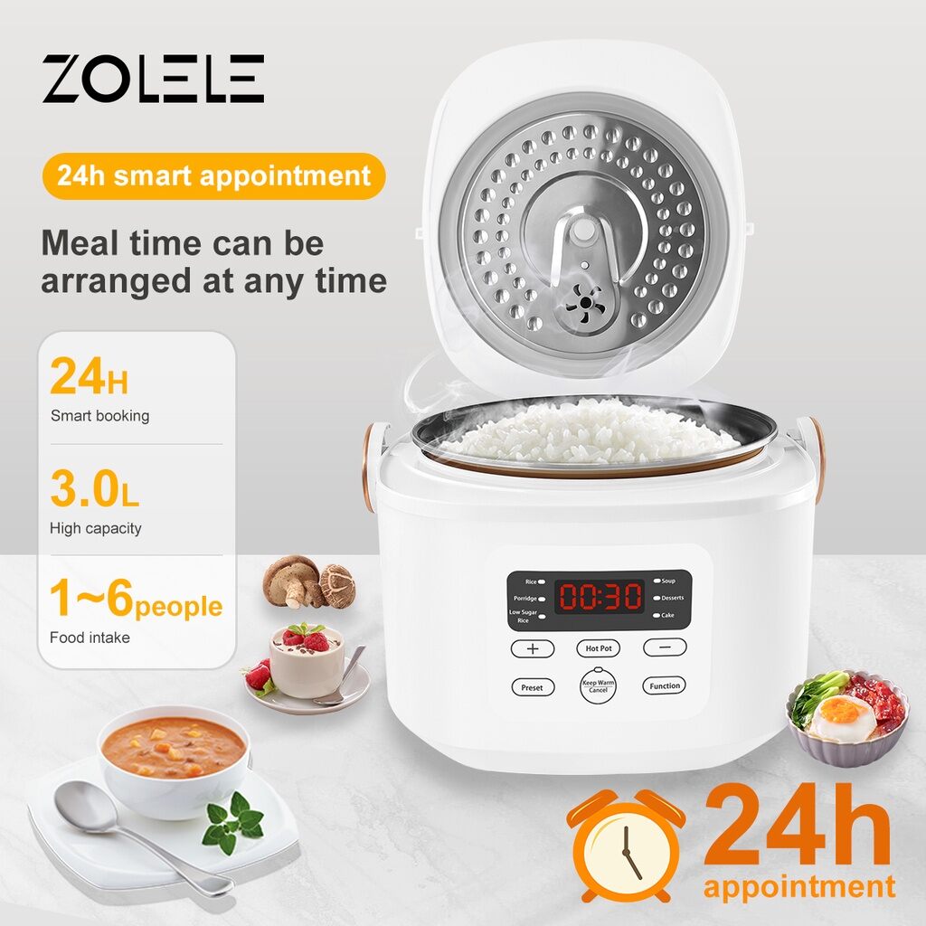 Zolele Rice Cooker 3L Low Sugar Standard Household Multi Smart Cookre