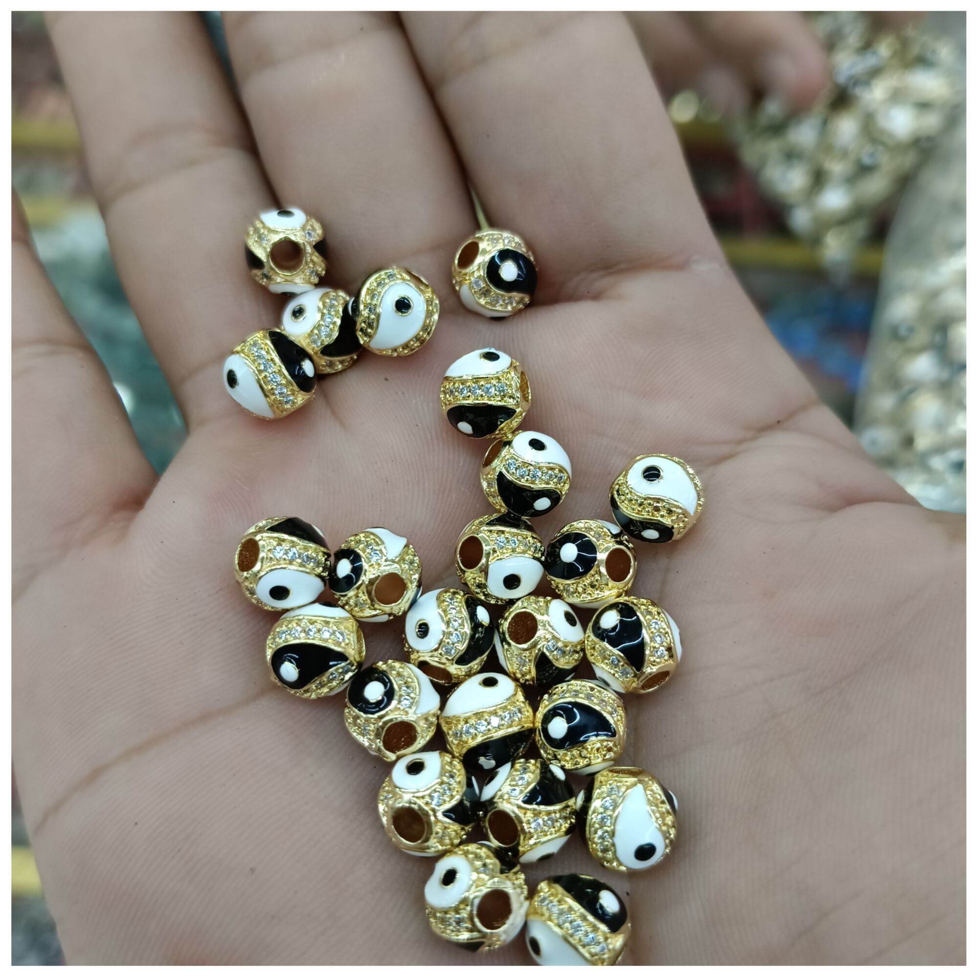 Yin yang Eye Balls spacer High quality spacers for bracelets,sold per piece