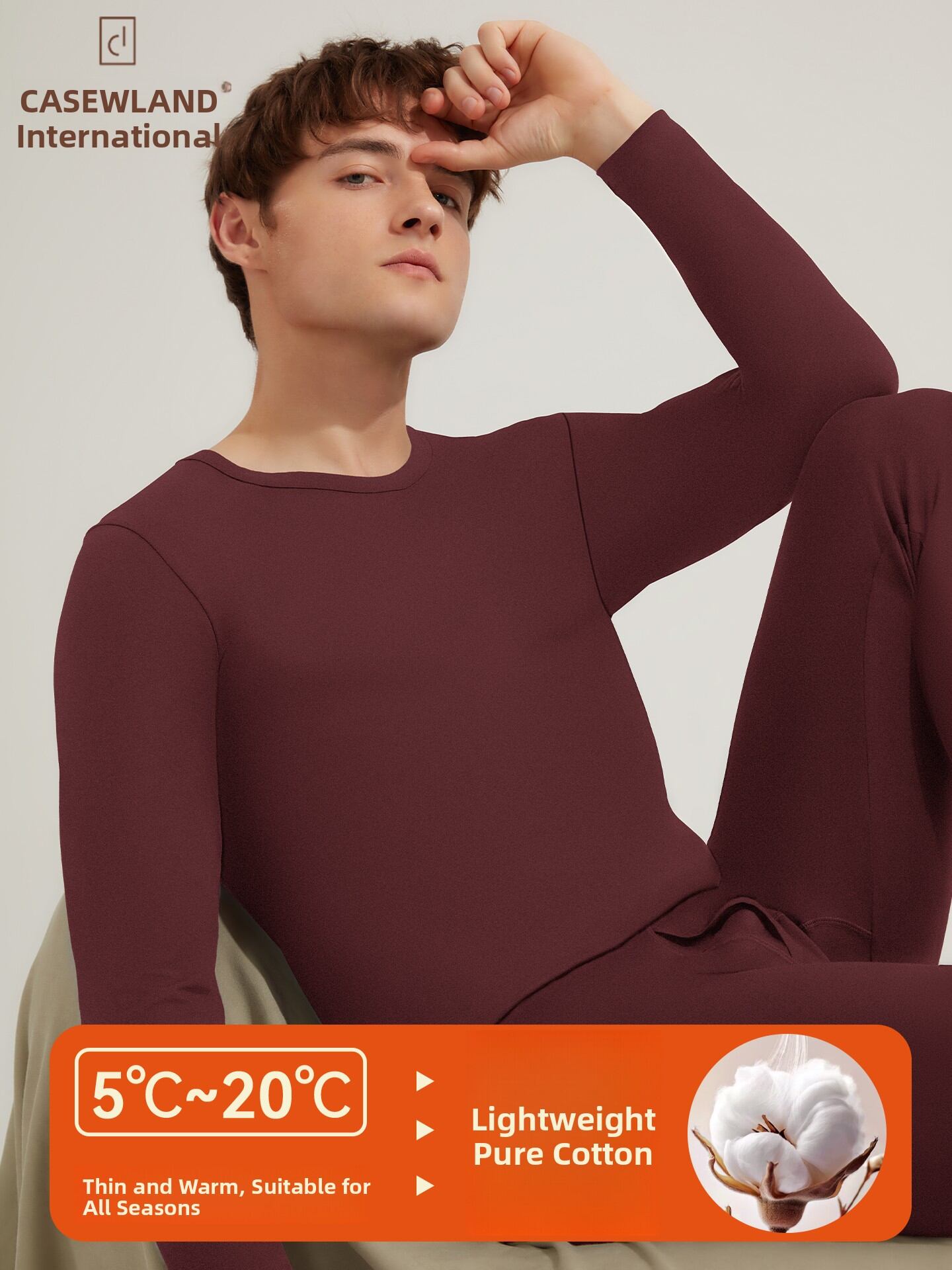 CASENLAND | Pure Cotton Warm Underwear Men's Thin Style Red Large Size Presyo  1,514 Piso*Libreng Shipping