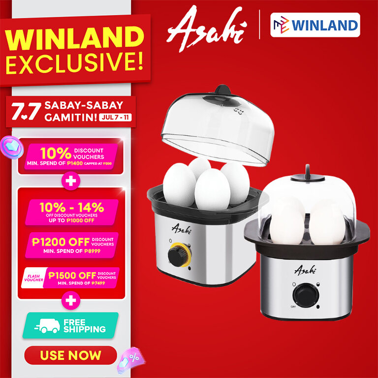 Winland Asahi Egg Boiler with Steamer and Cover EB-041