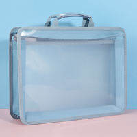 Large Capacity Transparent A4 Handbag - Waterproof Portable Documents Bag for Students And Business Six Colors Available