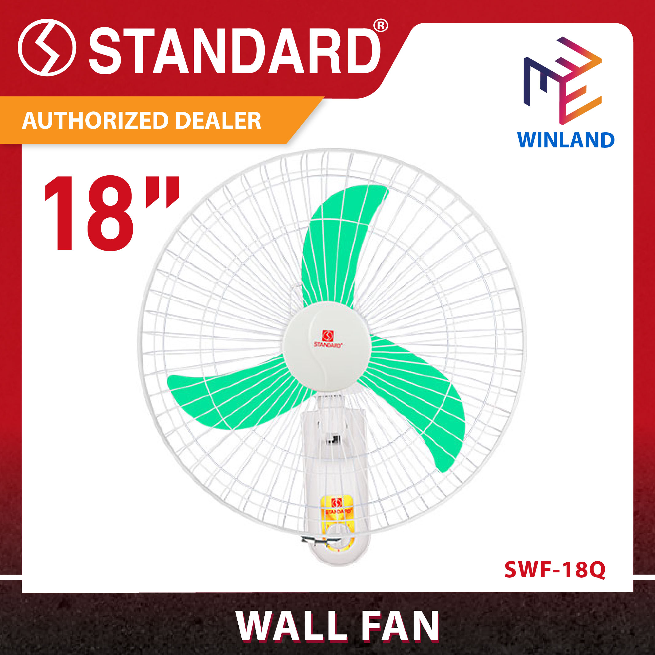 Winland 18" Powerful Electric Wall Fan