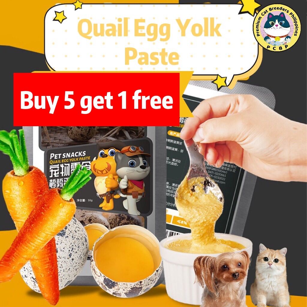 MONBAB buy 5 get 1 free Quail egg yolk paste cat treat dog treat snack