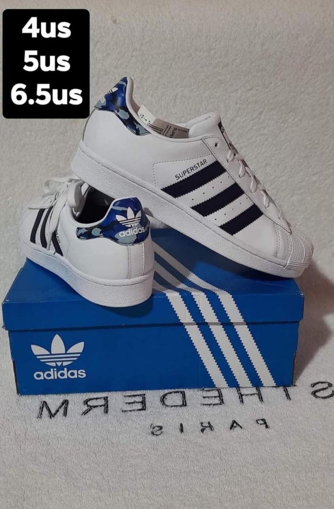 original adidas superstar J for men and FTWWHT/CONAVY/FTWWHT  available size:5us made in is on hand Lazada PH