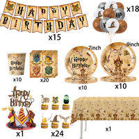 Beast Kingdom | 3 Classic Styles Harry Potter Birthday Party Decoration Paper Tableware Set Tablecloth Cup Plate Napkin Gift Bag Party Favors