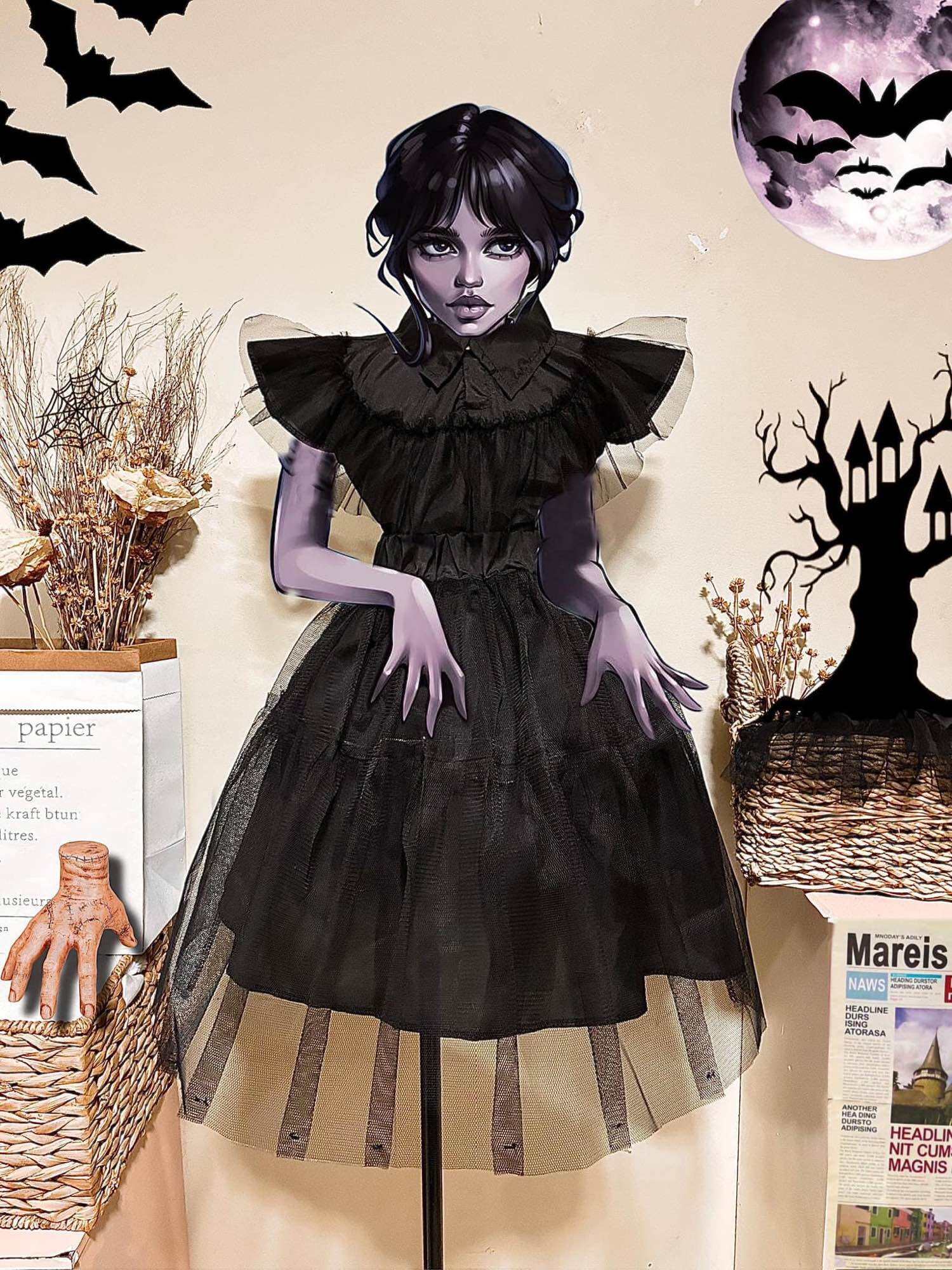 Wednesday Addams Cosplay Costume Dress Addams Family Halloween School  Uniform