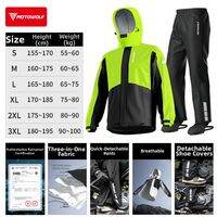 MOTOWOLF | Heavy Duty Waterproof Motorcycle Raincoat and Pants Set Rain Jacket and Rain Pants for Men Women Rainwear Riding Gear Full Body Rain Suit