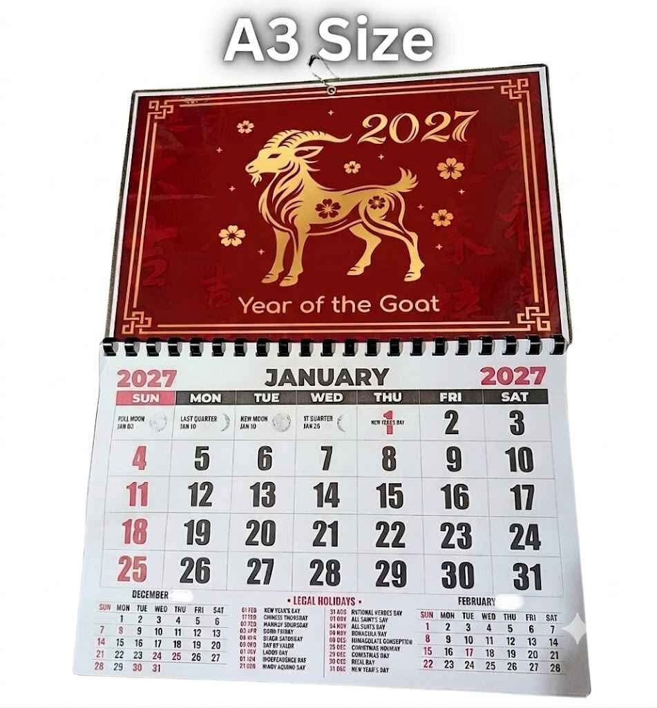 Calendar Year of the GOAT 2027 (Laminated)
