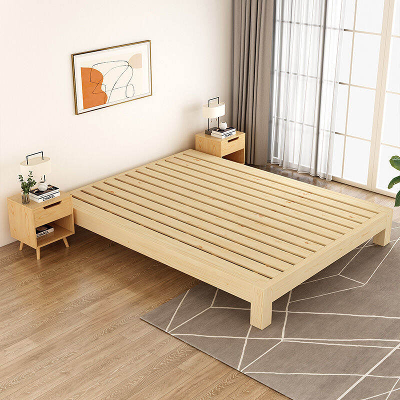 Non Bedside Solid Wood Bed Tatami Bed Frame Row Skeleton Floor Japanese Style Bed Modern Simple 5551