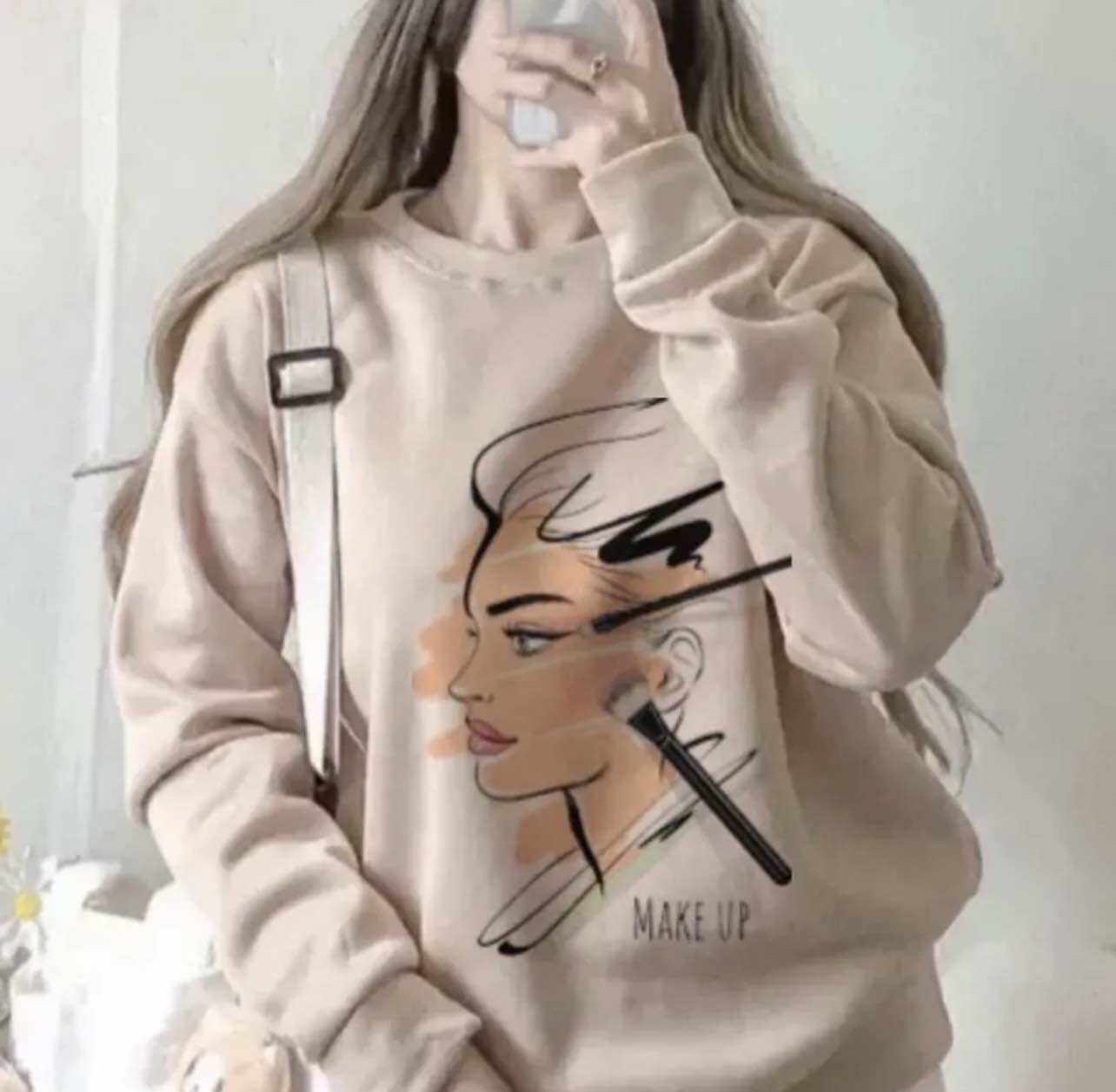 Cute Avocado Saturn Hoodie Women Oversized Pullover Hooded