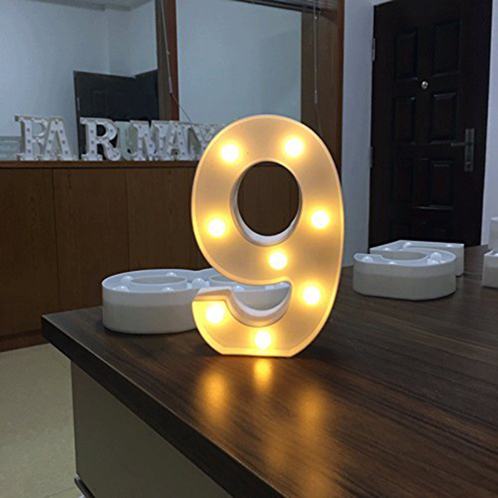 Number LED Night Lights Luminous Number Letter Lamp Light for Home Wedding Birthday Christmas Party Decoration Scene Props