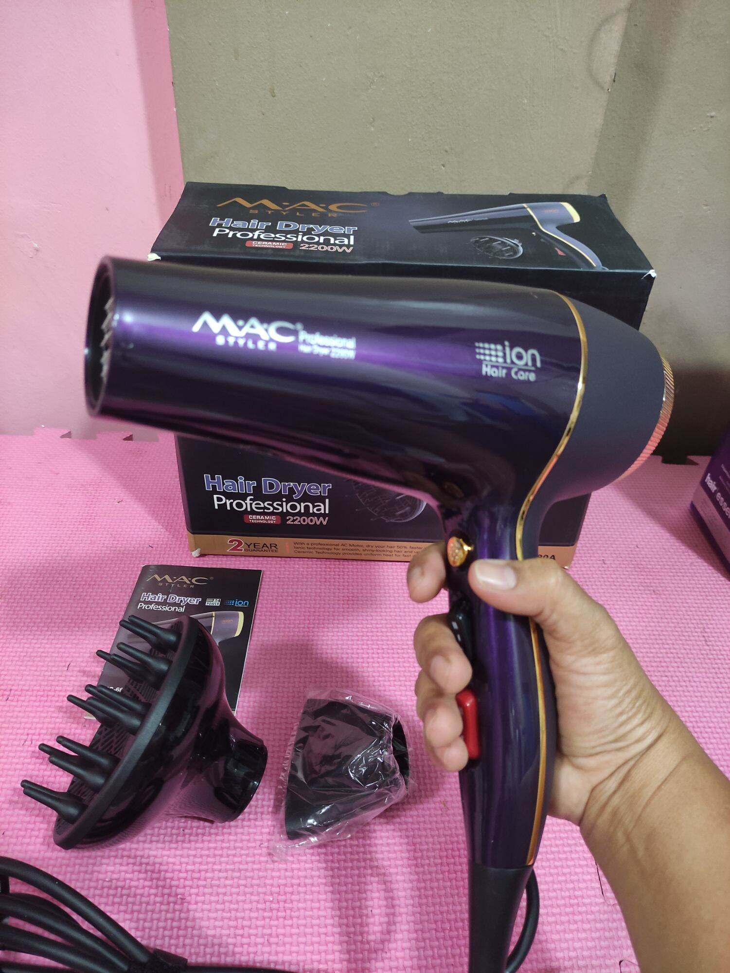 Mac Styler Hair Dryer Hair Blower Heavy Duty for Salon with Cold & Hot 2200watts Lazada PH