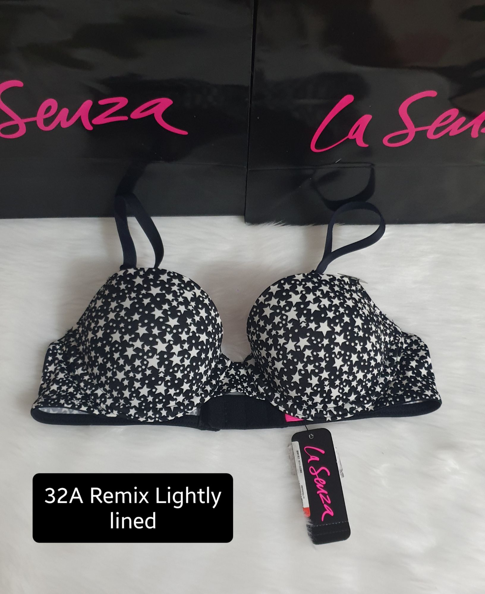La Senza Remix Push Up Bra Size 34B With Panty Size M - Glitter